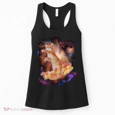 Cat Surfing Bacon In Space Women's Tank Top