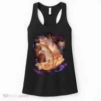 Cat Surfing Bacon In Space Women's Tank Top thumb 0