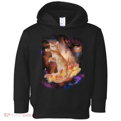Cat Surfing Bacon In Space Toddler Hoodie