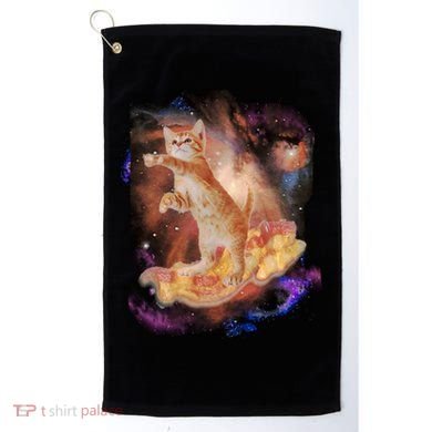 Cat Surfing Bacon In Space Golf Towel