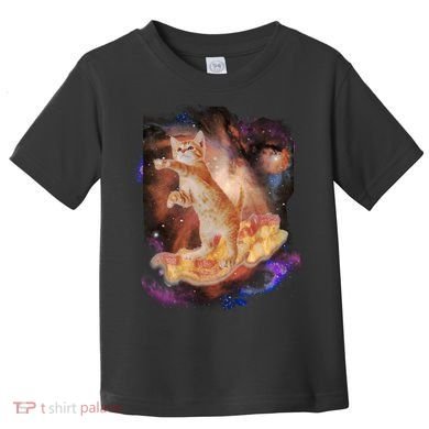 Cat Surfing Bacon In Space Toddler T-Shirt