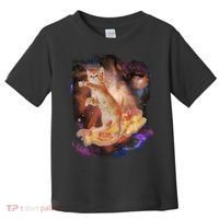 Cat Surfing Bacon In Space Toddler T-Shirt thumb 0