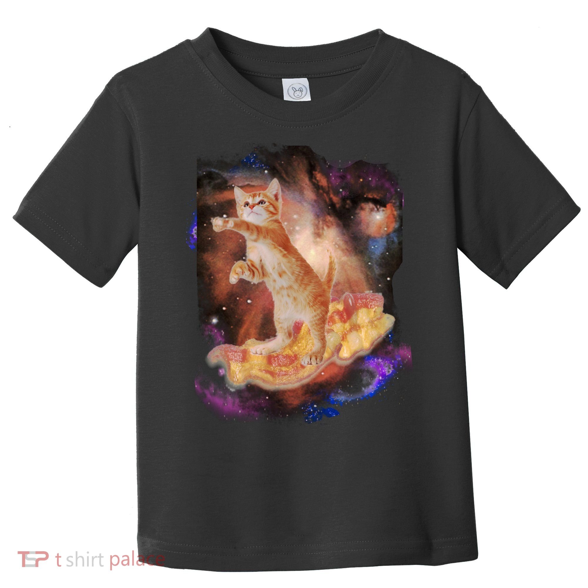 Cat Surfing Bacon In Space Toddler T-Shirt