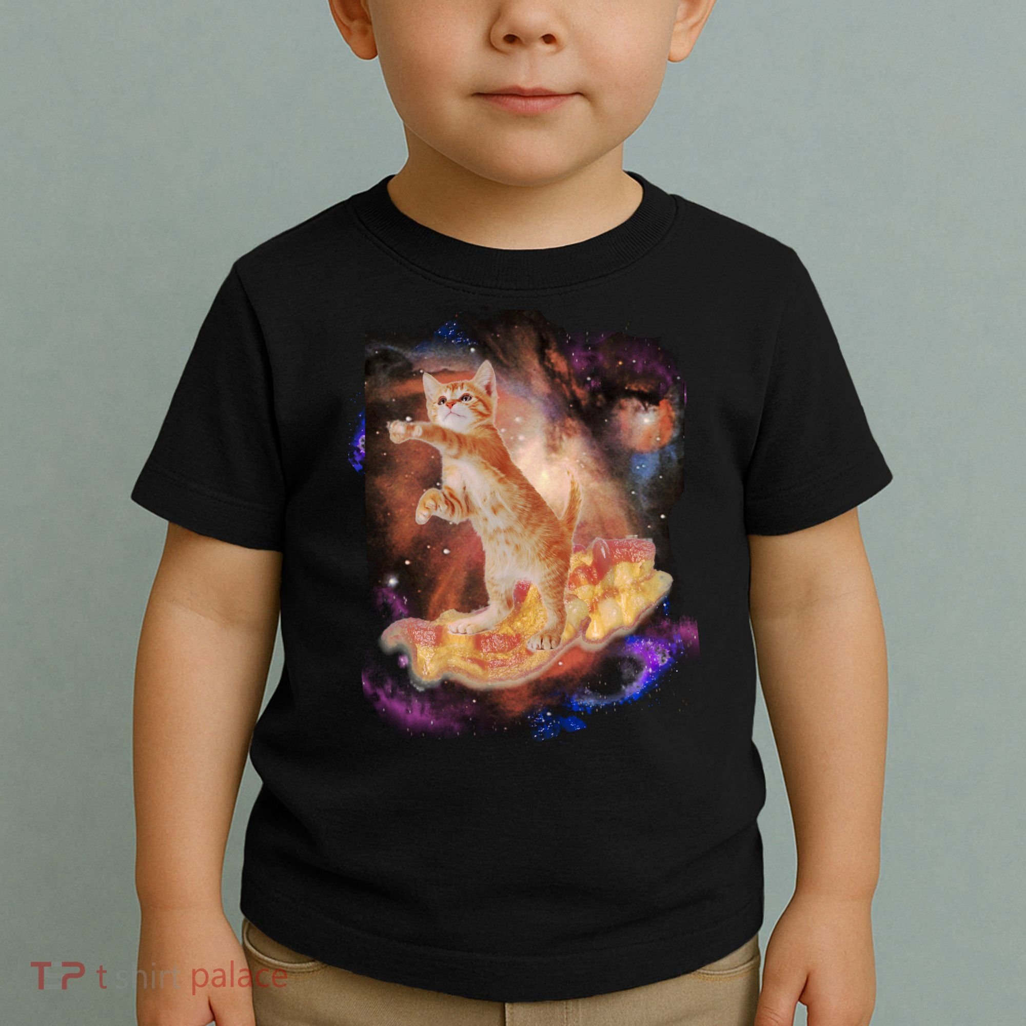 Cat Surfing Bacon In Space Toddler T-Shirt