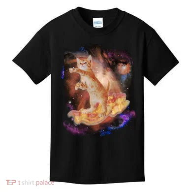 Cat Surfing Bacon In Space Kids T-Shirt