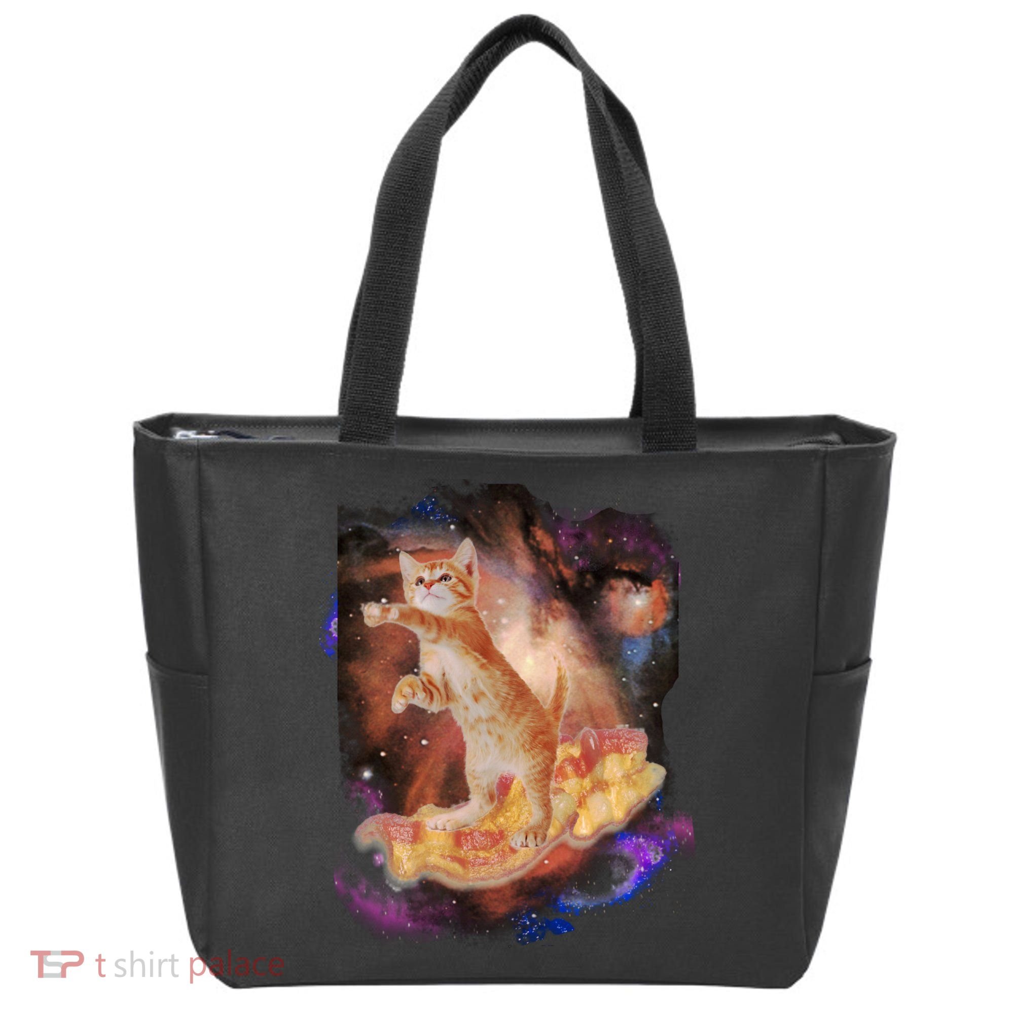 Cat Surfing Bacon In Space Tote Bag