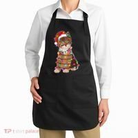 Cat Tangled in Christmas Lights Santa Kitten Apron thumb 2