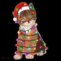 Cat Tangled in Christmas Lights Santa Kitten Coffee Mug thumb 5