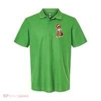 Cat Tangled in Christmas Lights Santa Kitten Polo thumb 0