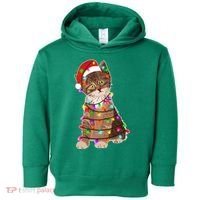 Cat Tangled in Christmas Lights Santa Kitten Toddler Hoodie thumb 0