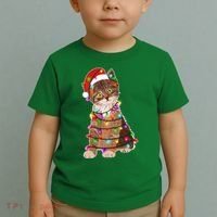Cat Tangled in Christmas Lights Santa Kitten Toddler T-Shirt thumb 2