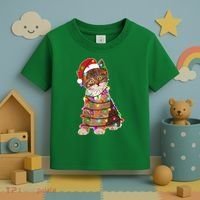 Cat Tangled in Christmas Lights Santa Kitten Toddler T-Shirt thumb 3