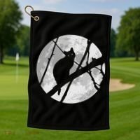 Cat To The Moon Golf Towel thumb 1