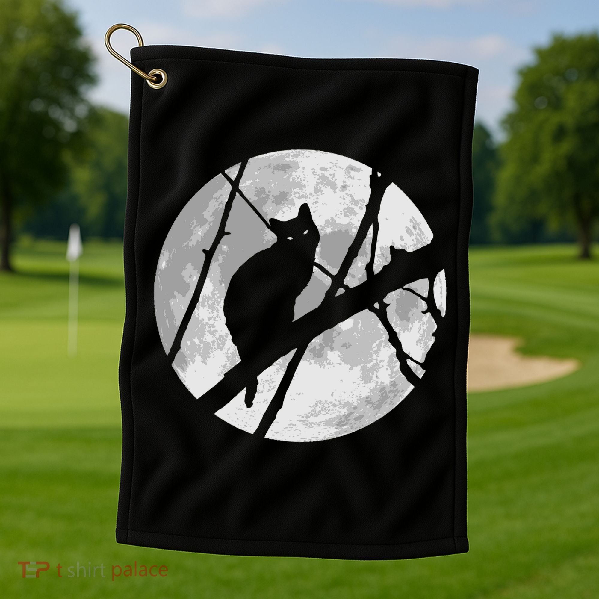 Cat To The Moon Golf Towel