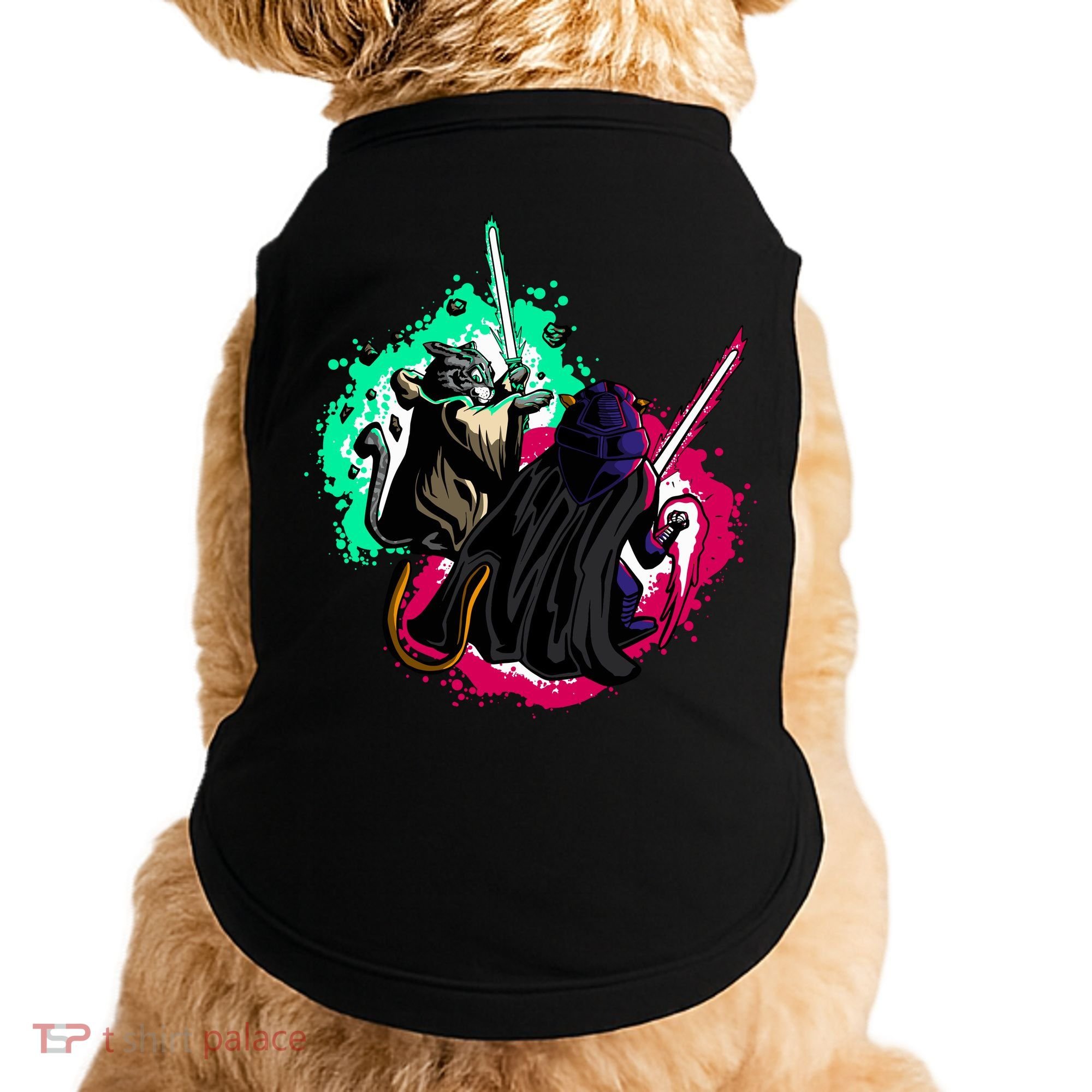 Cat Wars Light Swords Star Cats Funny Doggie Tank