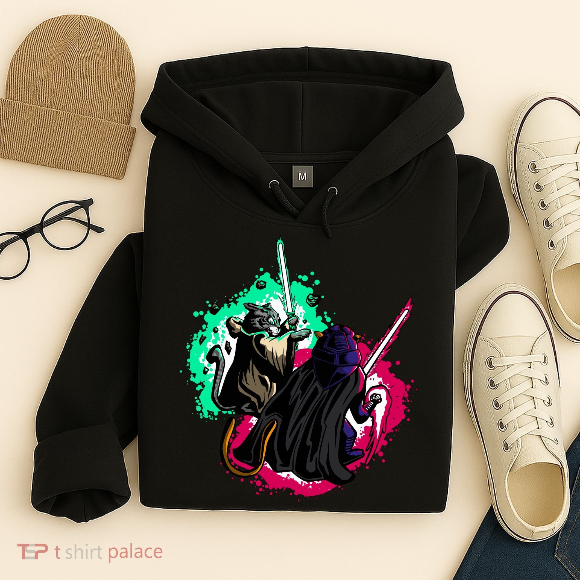 Cat Wars Light Swords Star Cats Funny Hoodie