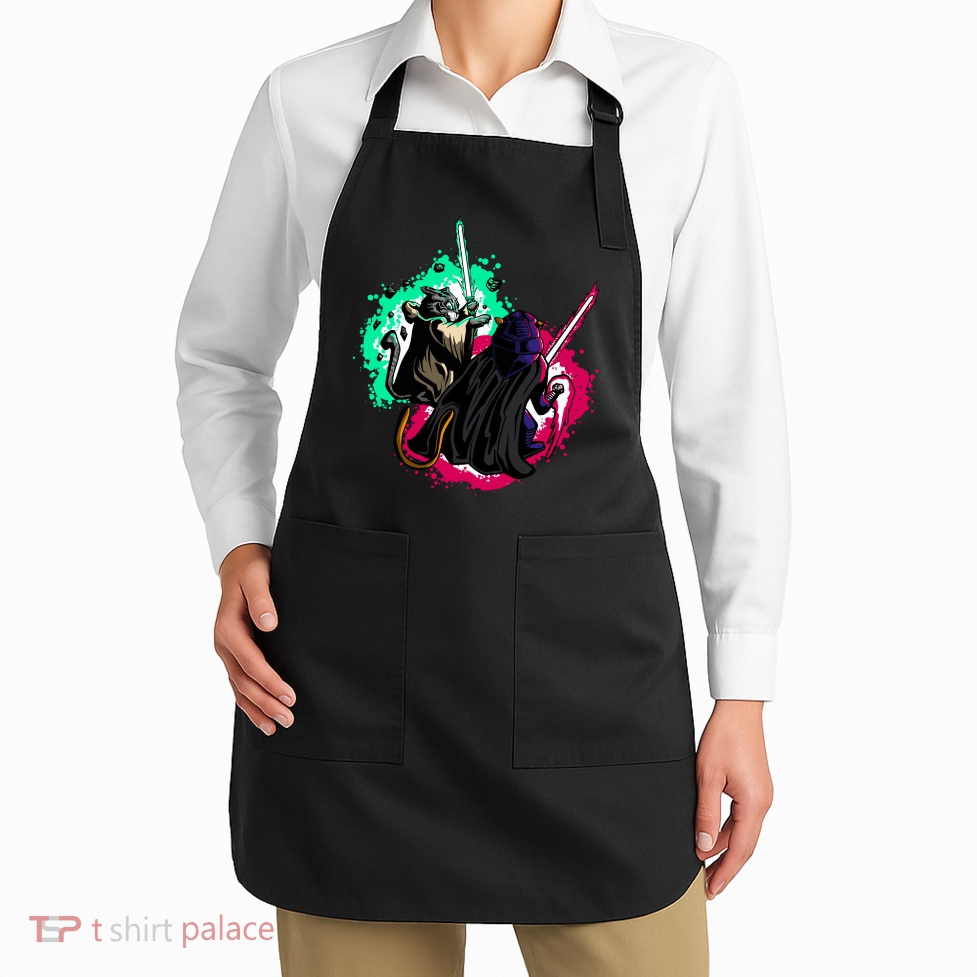 Cat Wars Light Swords Star Cats Funny Apron