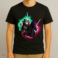 Cat Wars Light Swords Star Cats Funny T-Shirt thumb 3
