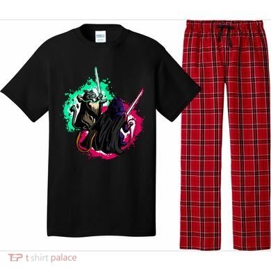 Cat Wars Light Swords Star Cats Funny Pajama Set