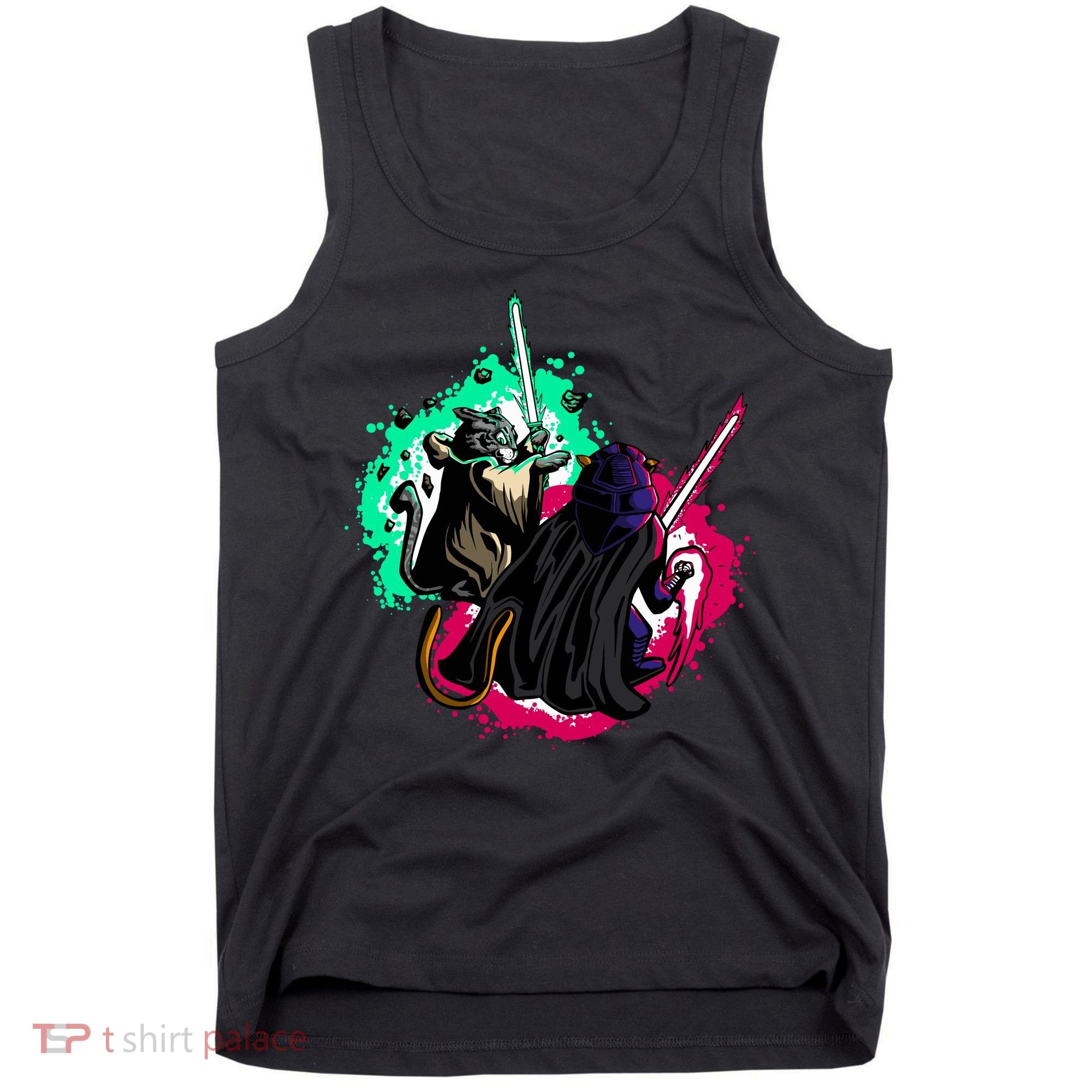 Cat Wars Light Swords Star Cats Funny Tank Top