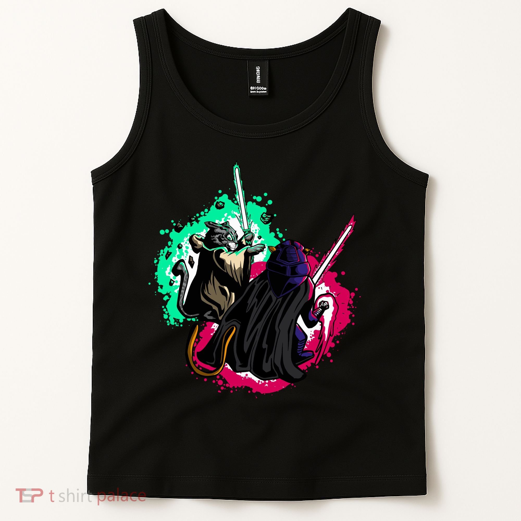 Cat Wars Light Swords Star Cats Funny Tank Top
