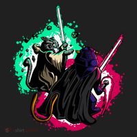 Cat Wars Light Swords Star Cats Funny Golf Towel thumb 3