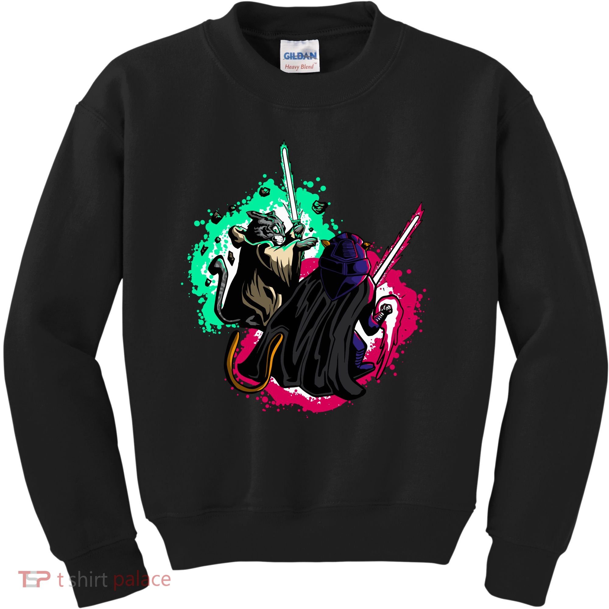 Cat Wars Light Swords Star Cats Funny Kids Sweatshirt