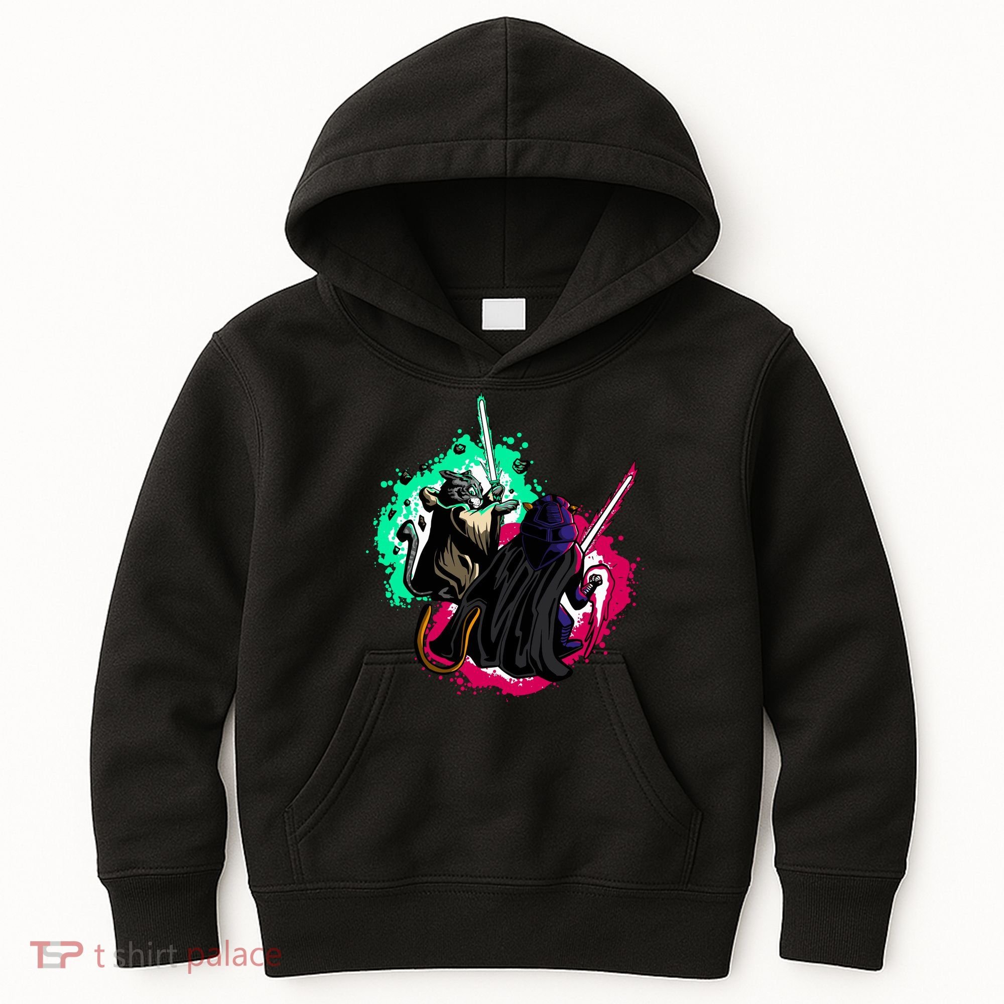 Cat Wars Light Swords Star Cats Funny Kids Hoodie