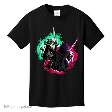 Cat Wars Light Swords Star Cats Funny Kids T-Shirt