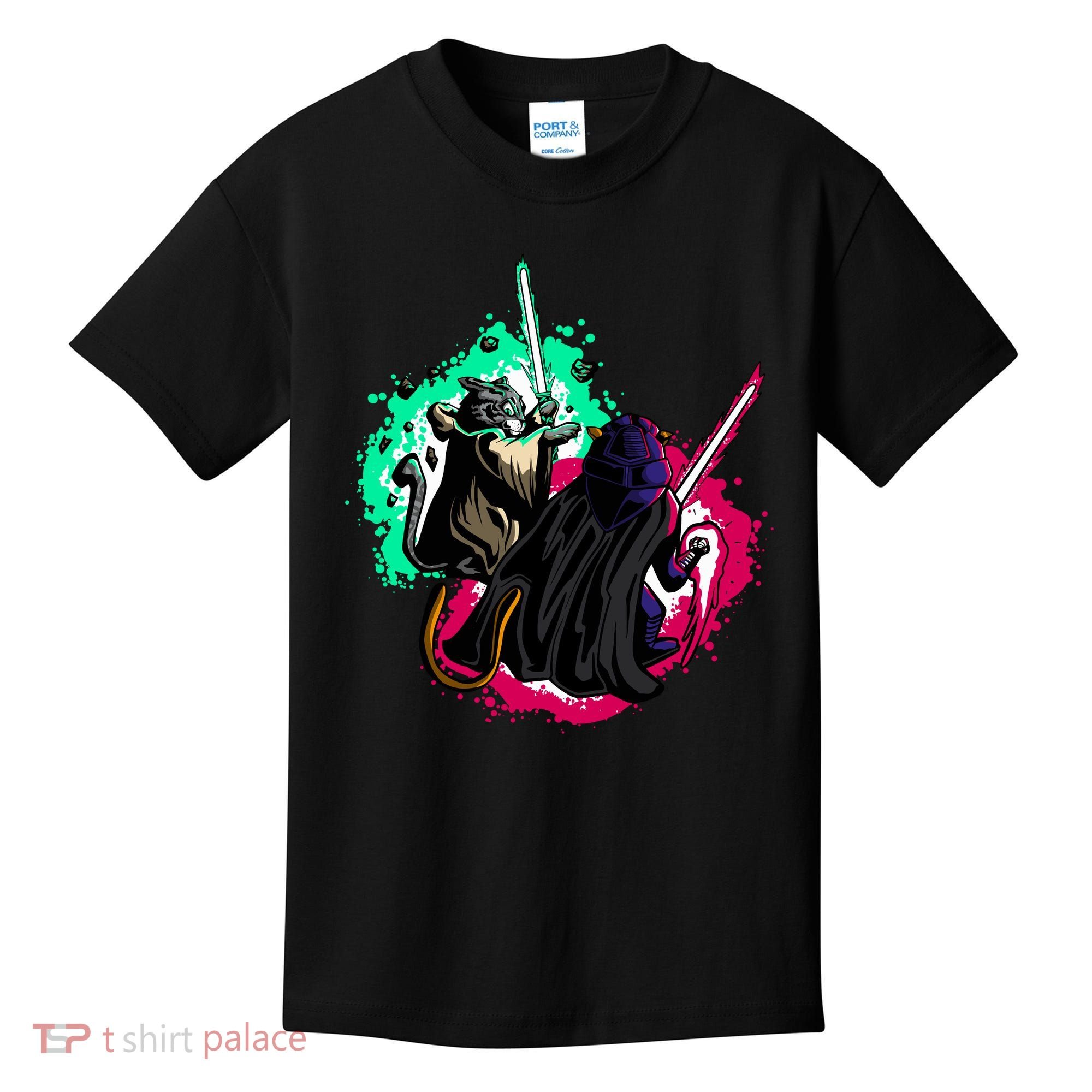 Cat Wars Light Swords Star Cats Funny Kids T-Shirt