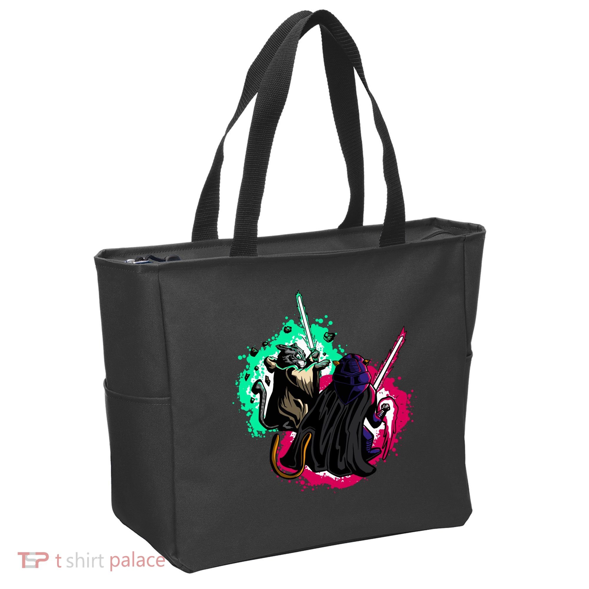 Cat Wars Light Swords Star Cats Funny Tote Bag
