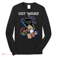 Cat Wars Meow Cat Lover Illustration Long Sleeve Shirt thumb 0