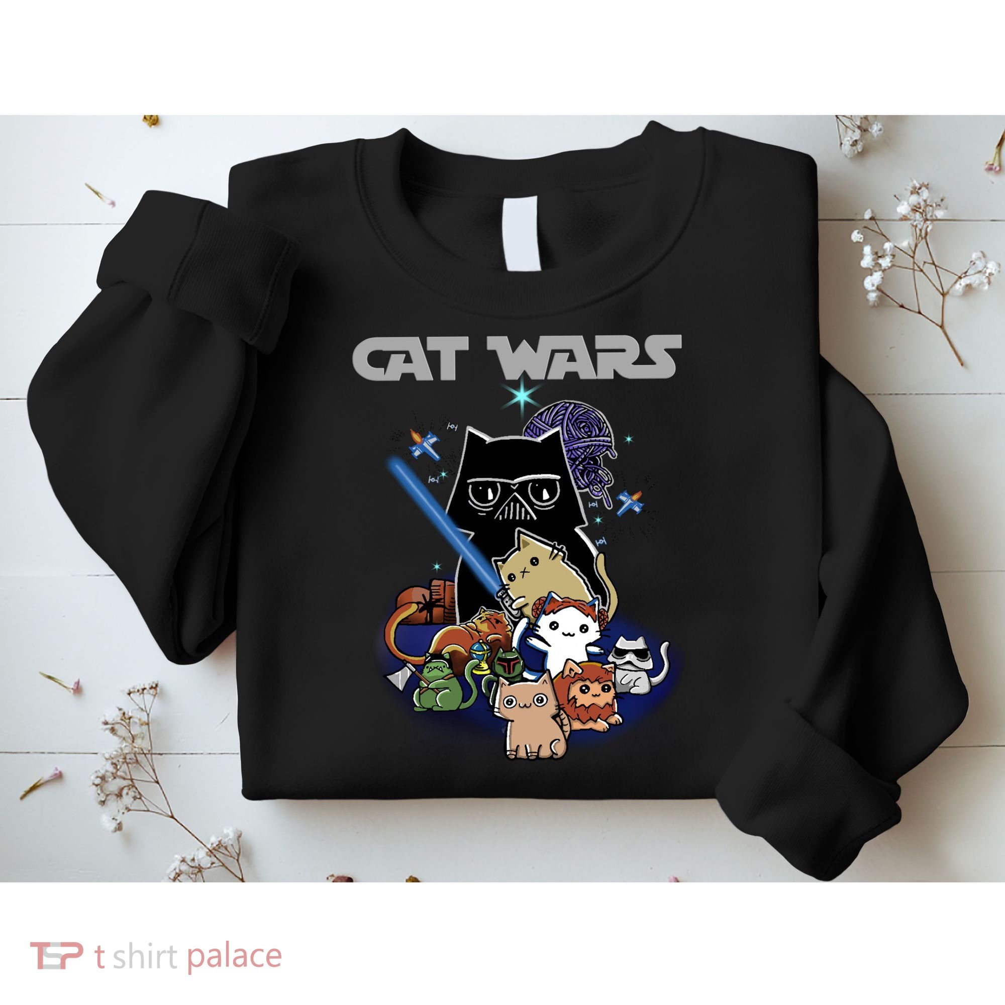 Cat Wars Meow Cat Lover Illustration Sweatshirt
