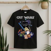 Cat Wars Meow Cat Lover Illustration T-Shirt thumb 2