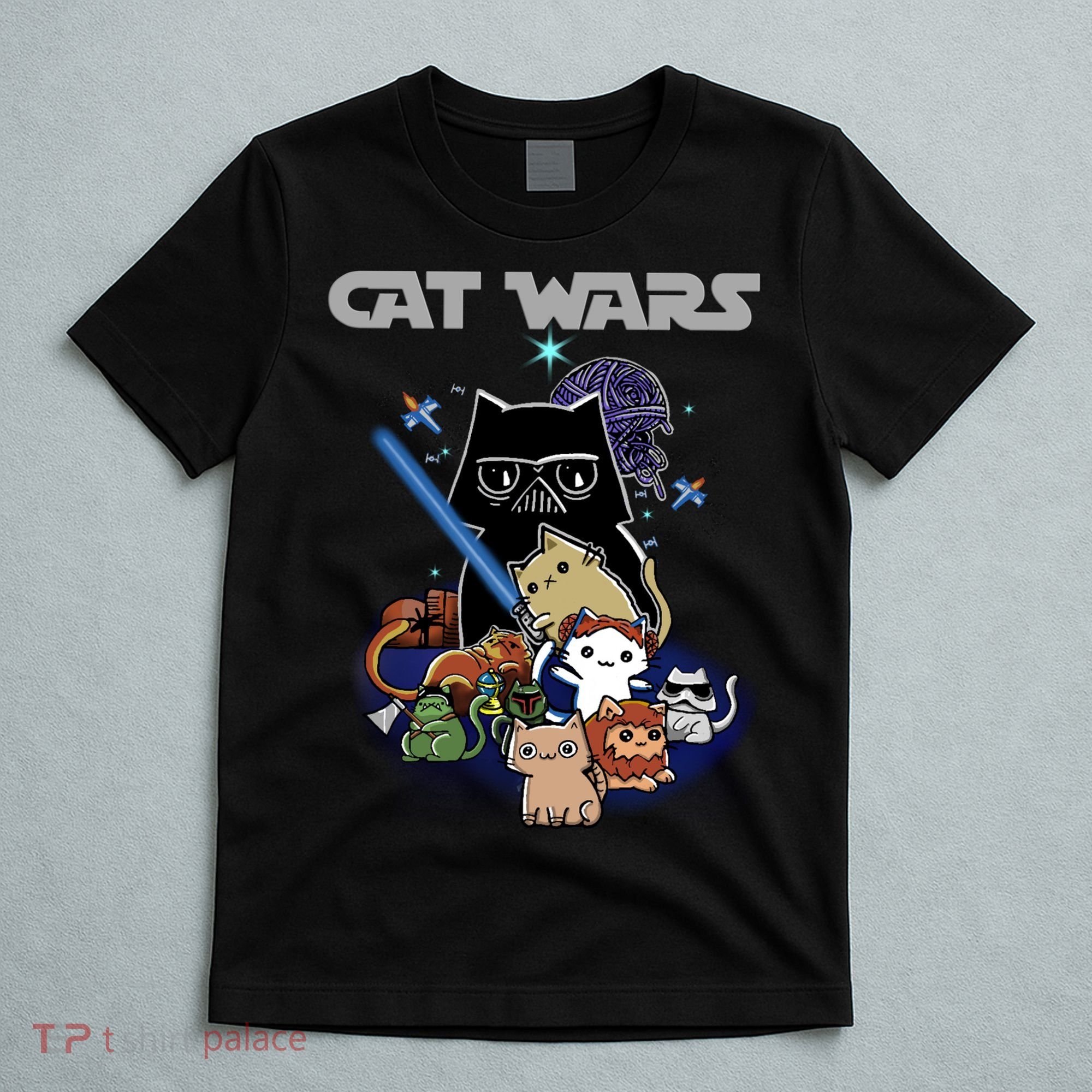Cat Wars Meow Cat Lover Illustration T-Shirt