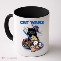 Cat Wars Meow Cat Lover Illustration Coffee Mug thumb 0