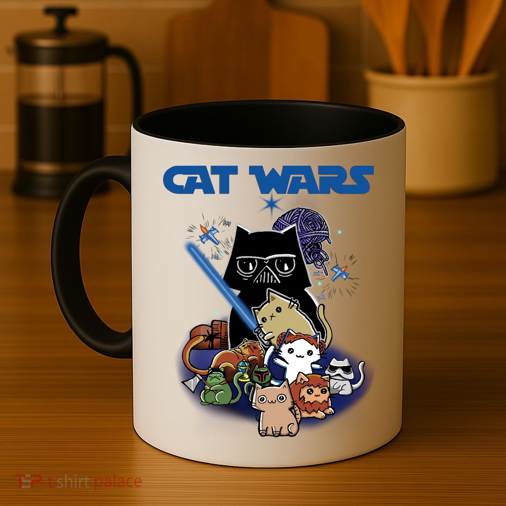 Cat Wars Meow Cat Lover Illustration Coffee Mug