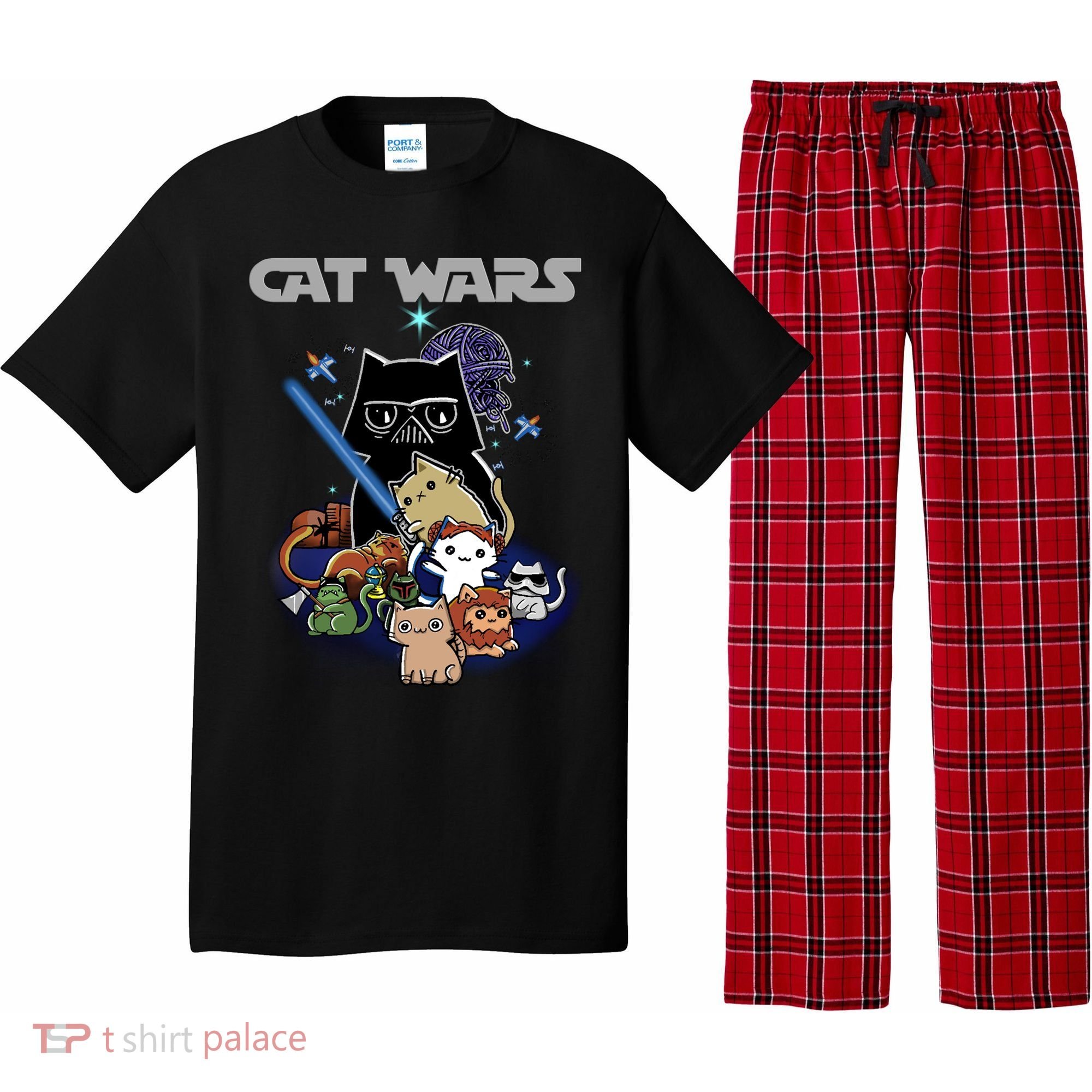 Cat Wars Meow Cat Lover Illustration Pajama Set