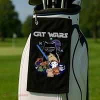 Cat Wars Meow Cat Lover Illustration Golf Towel thumb 2