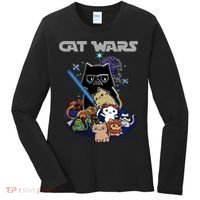 Cat Wars Meow Cat Lover Illustration Women's Long Sleeve Shirt thumb 0