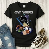 Cat Wars Meow Cat Lover Illustration Women's T-Shirt thumb 3