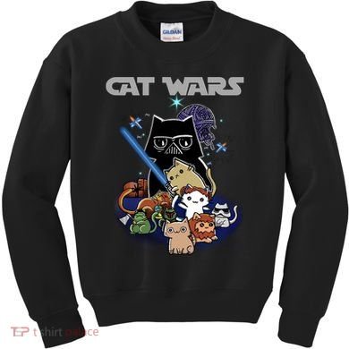 Cat Wars Meow Cat Lover Illustration Kids Sweatshirt