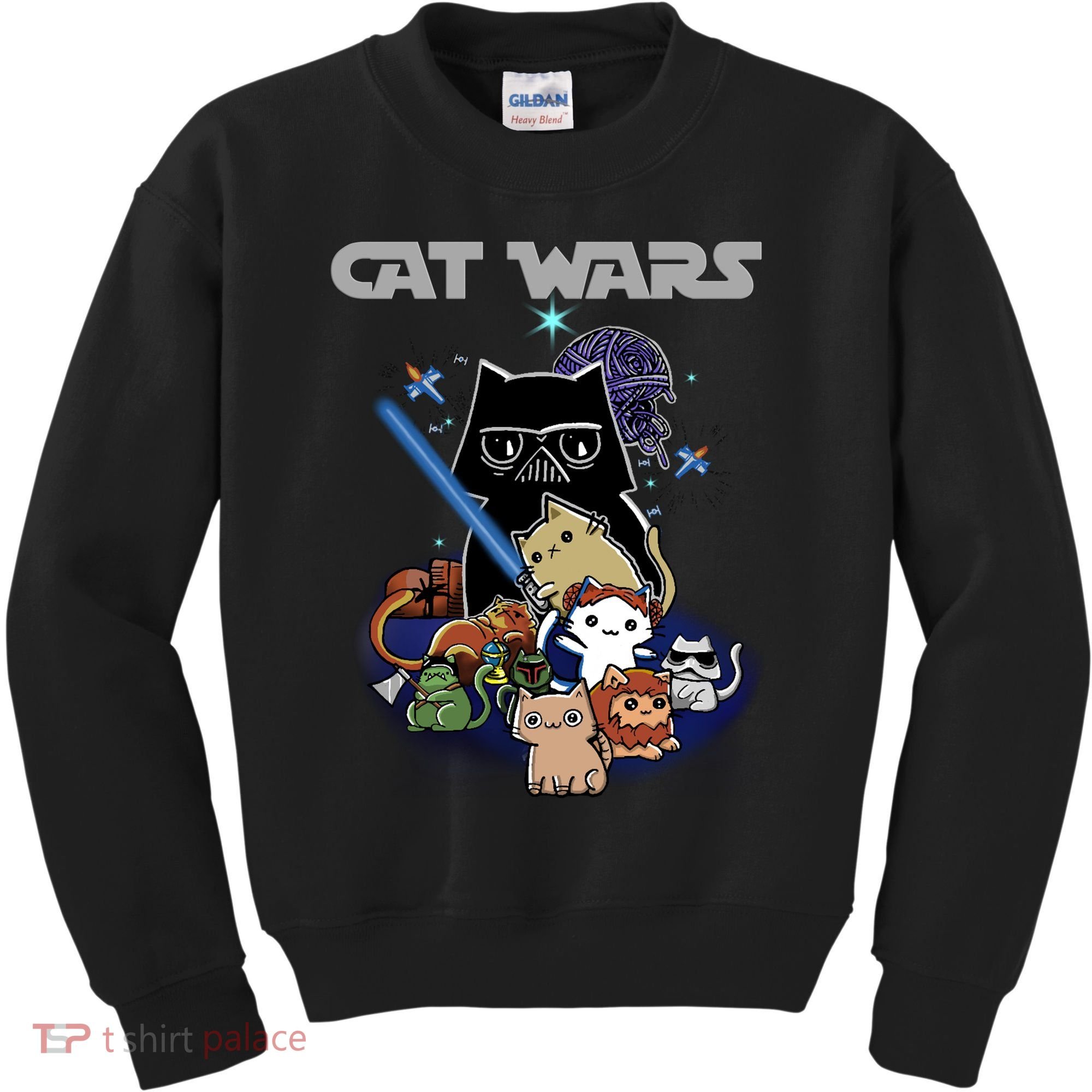 Cat Wars Meow Cat Lover Illustration Kids Sweatshirt
