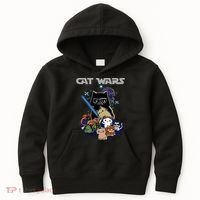 Cat Wars Meow Cat Lover Illustration Kids Hoodie thumb 0