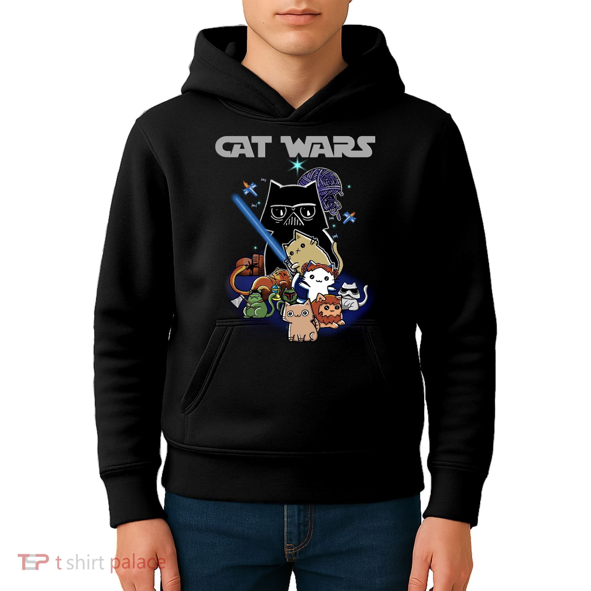 Cat Wars Meow Cat Lover Illustration Kids Hoodie
