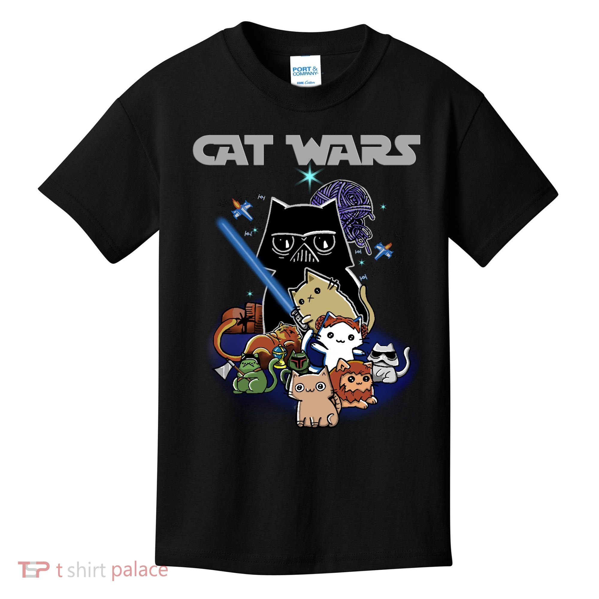 Cat Wars Meow Cat Lover Illustration Kids T-Shirt