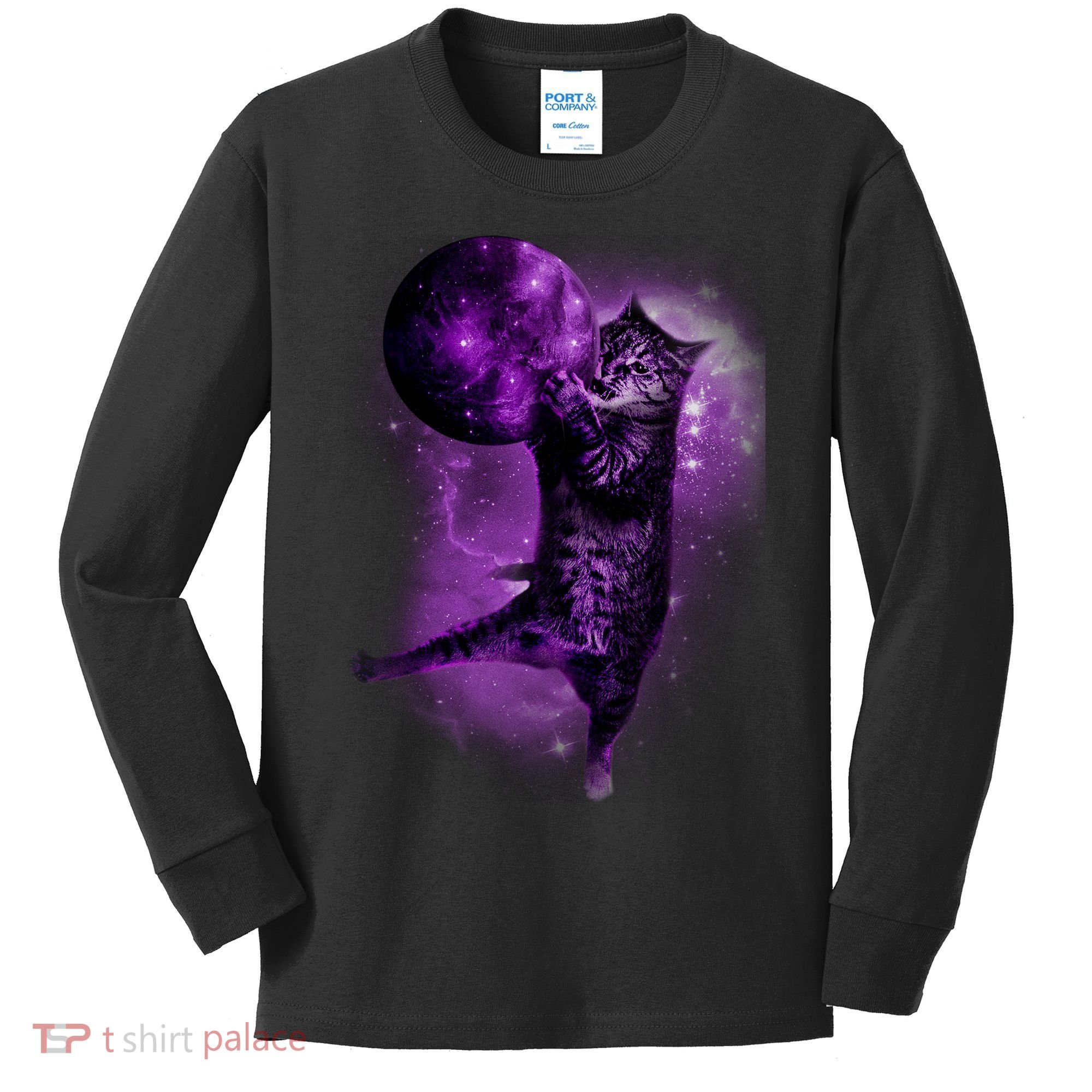 Cat World Galaxy Kids Long Sleeve Shirt
