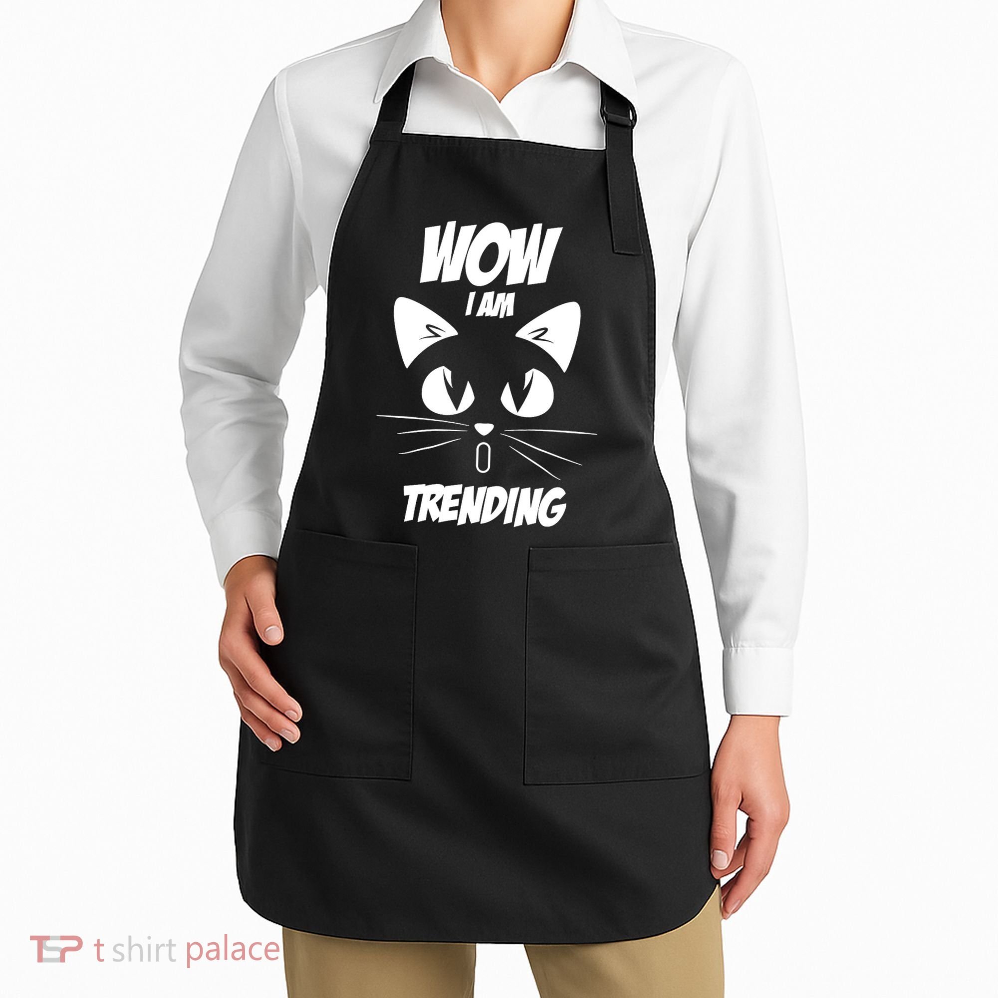Cat Wow I'm Trending Apron