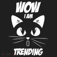 Cat Wow I'm Trending Beanie thumb 2