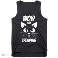 Cat Wow I'm Trending Tank Top thumb 0